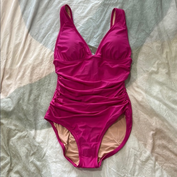 Women’s Pink One Piece Swimsuit - Picture 1 of 3